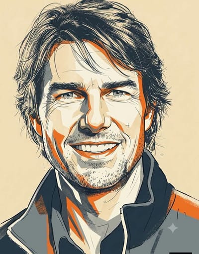 Duotone Semi-Vector Editorial Portrait