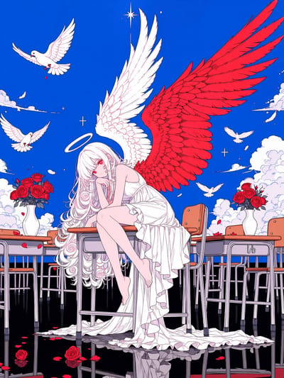 Crimson-Winged Classroom Angel