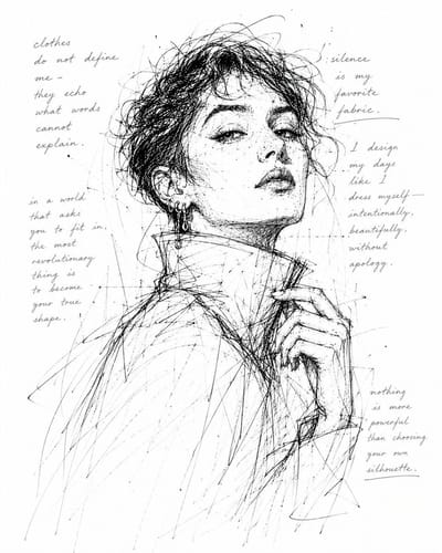 Monochrome Scribble Ink Portrait