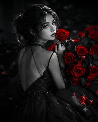Dark Rose Fashion Portrait