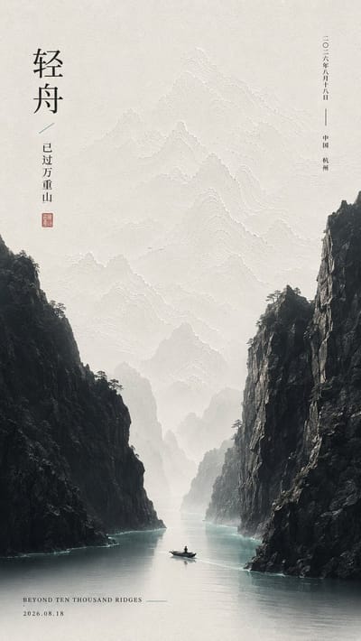 Oriental Minimalist Poetry Poster