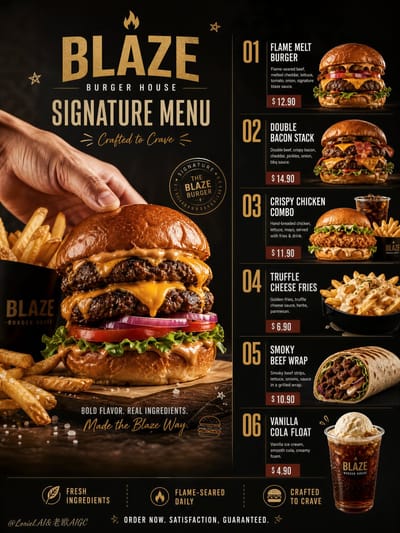 Premium Wok Canteen Menu Poster