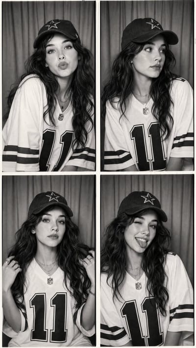 Vintage B&W Photo Booth Collage
