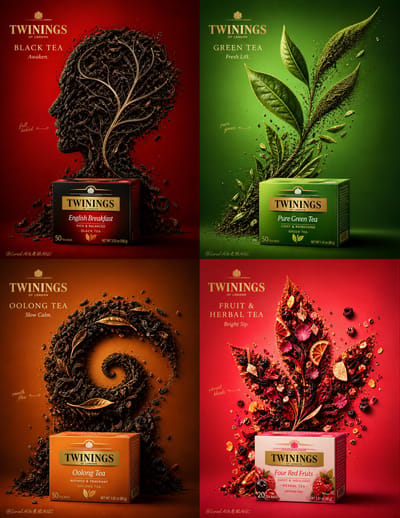 Twinings Tea-Leaf Shape Campaign Poster