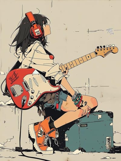 Lo-Fi Indie Rock Girl Anime