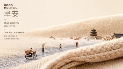 Soft-Material Micro-Landscape Morning Poster