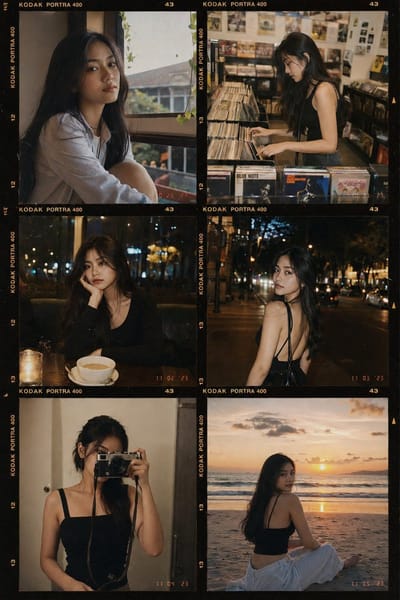 Vintage 35mm Film Portrait Collage