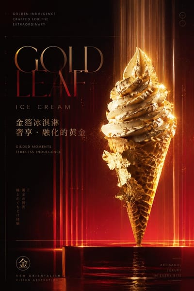 Luxe Gold-Foil Ice Cream Poster