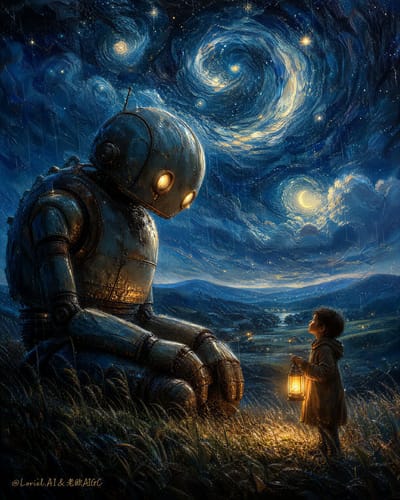 Oil-Painting Robot and Child