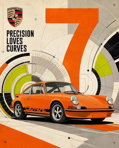 Geometric Orbit Automotive Poster