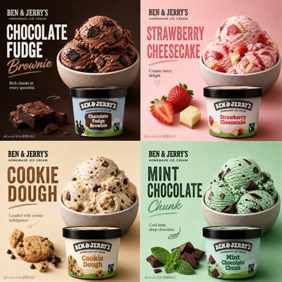 Premium Ice Cream Ad Grid