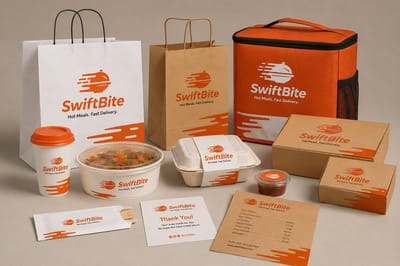 Food Delivery Brand Packaging Mockup