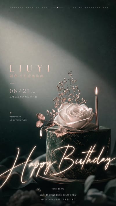 Neon-Title Birthday Celebration Visual