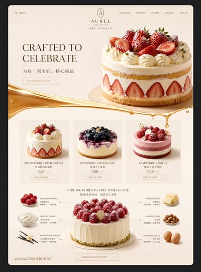 Dessert Product Detail Page Layout