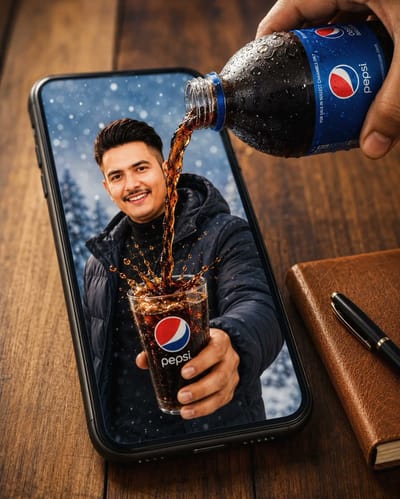 Pepsi Breaking Through the Phone Screen