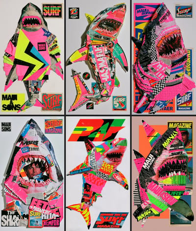 90s Surf Shark Collage