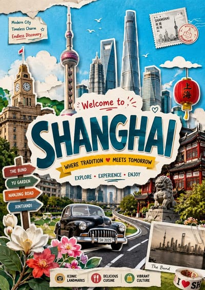 Paper Cutout Travel Poster