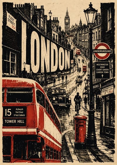Vintage City Travel Poster