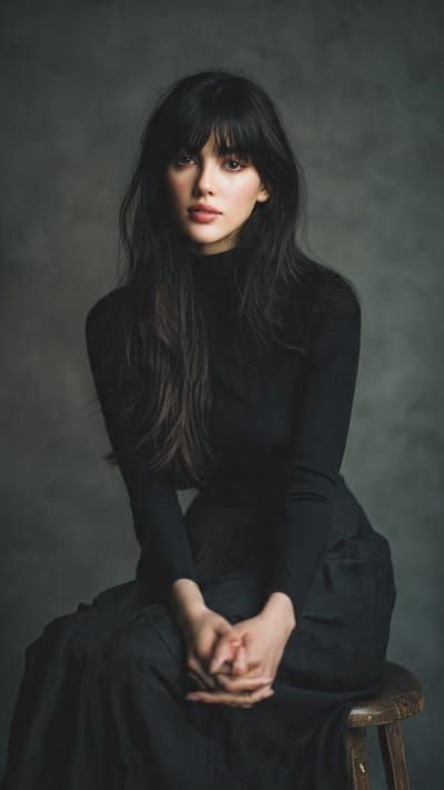 Elegant Black Studio Portrait