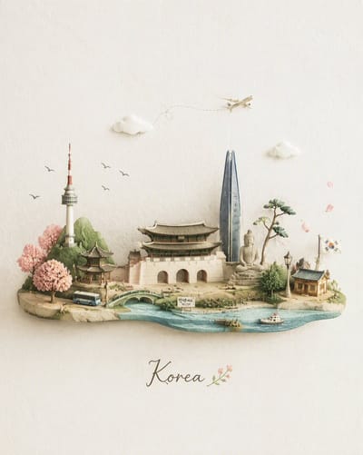 Handcrafted Paper Travel Diorama
