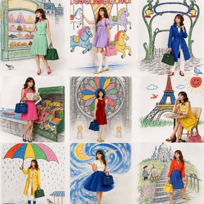 Parisian Watercolor Fashion Collage