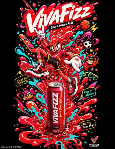 VIVAFIZZ Explosive Soda Poster