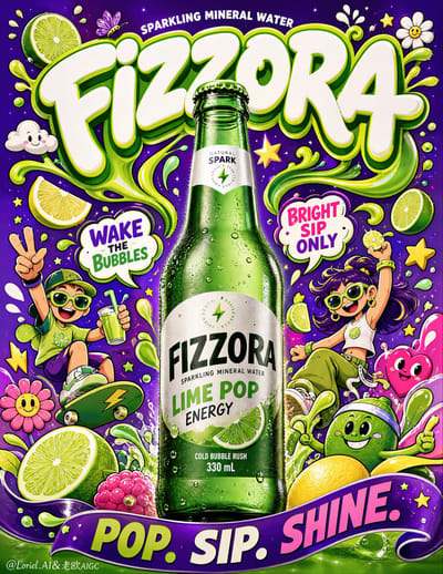 FIZZORA Sparkling Water Pop Poster