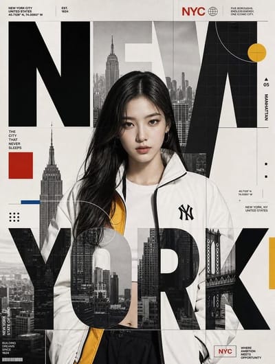Swiss-Style City Typography Idol Poster