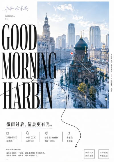 City Good Morning Editorial Poster