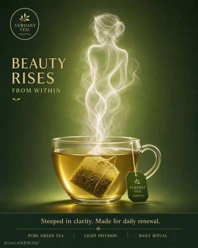 Steam-Silhouette Tea Ad Poster