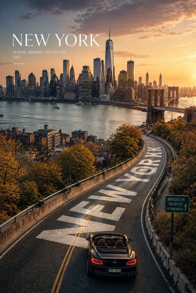 Road Typography Tourism Campaign Poster