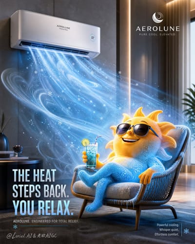Desert Luxury Air-Conditioner Ad Poster