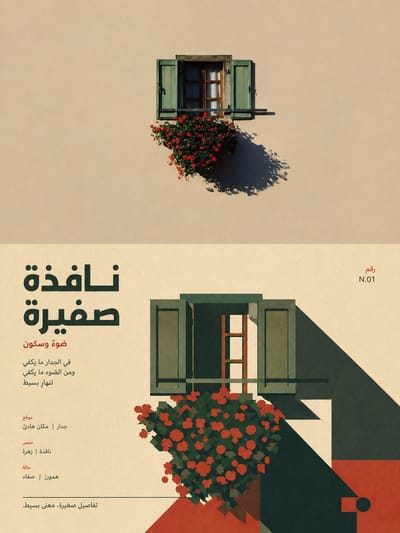 Retro Photo & Flat Illustration Poster
