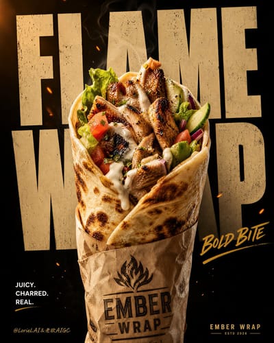 Ember Wrap Shawarma Street-Food Poster