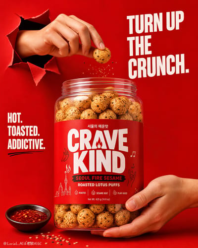 Bold Red Snack Ad Poster