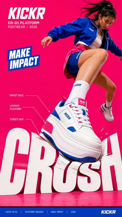 Oversized Typography Reacting to Force
