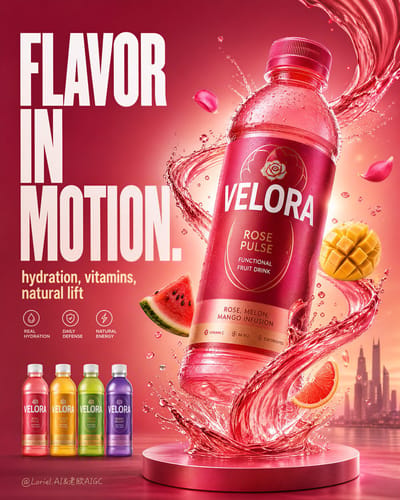 VELORA Functional Drink Hero Poster