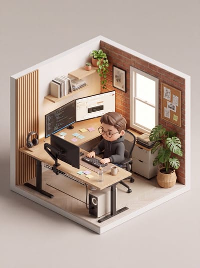 Isometric 3D Miniature Room