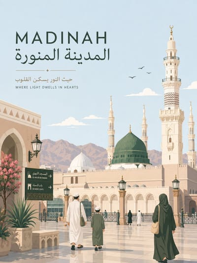 Minimalist Madinah Travel Poster