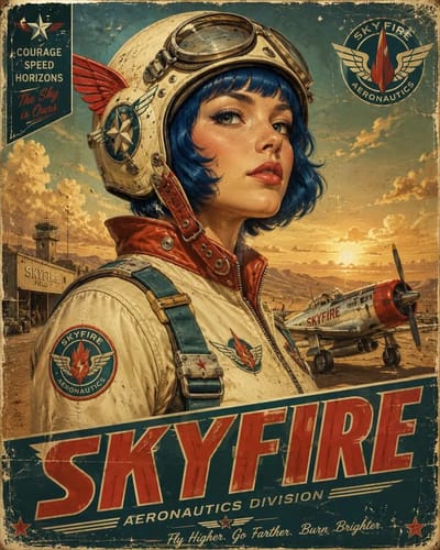 Retro Aviation Poster Portrait