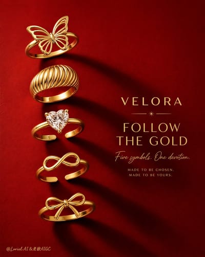 Luxury Gold Ring Campaign Poster
