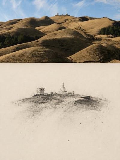 Charcoal Vanishing Travel Study
