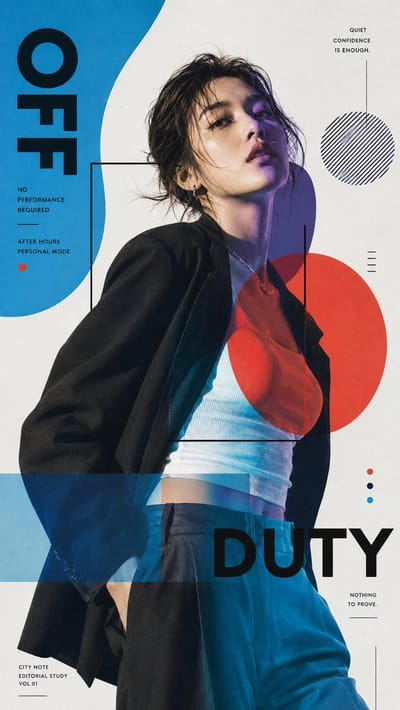 Color-Shifted Portrait Editorial Collage