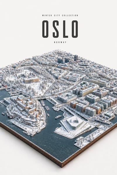 Winter City Isometric Diorama