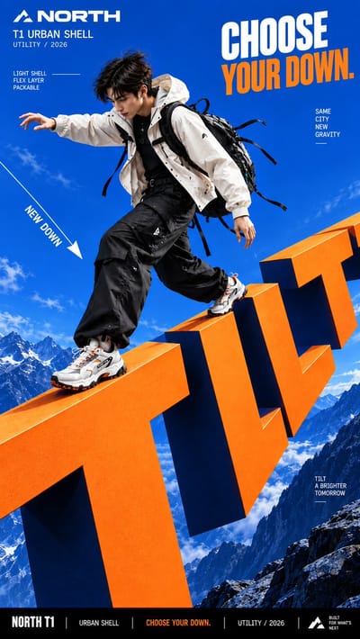Gravity-Controlling Typography Poster