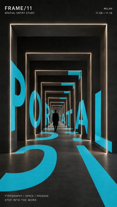 Spatial Perspective Typography Poster