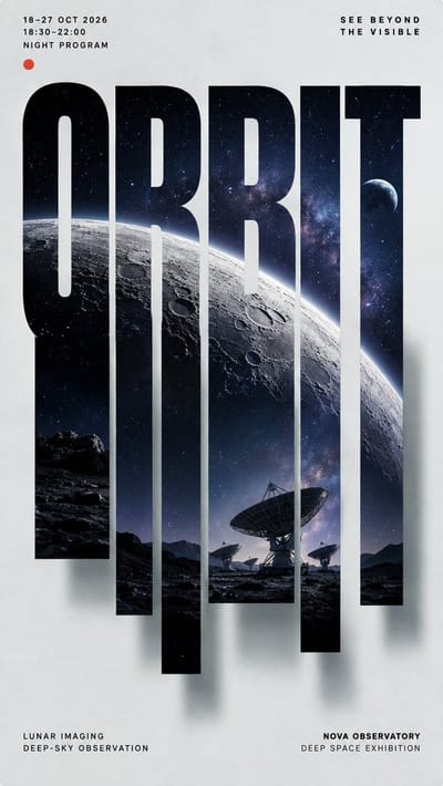 Vertical Sliced Typography Poster