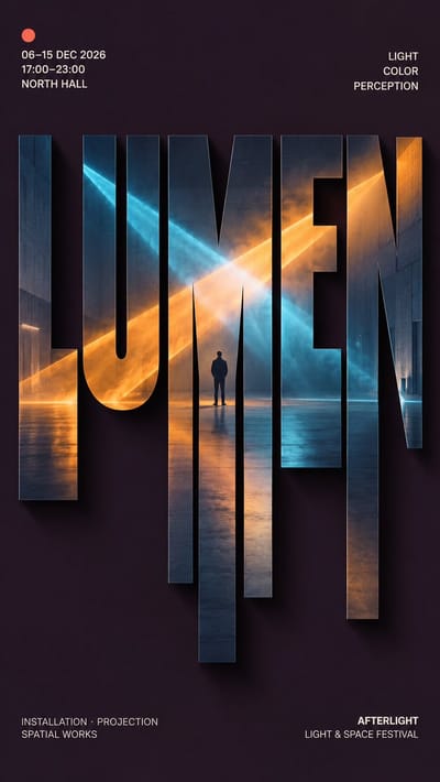 Vertical Sliced Typography Editorial Poster