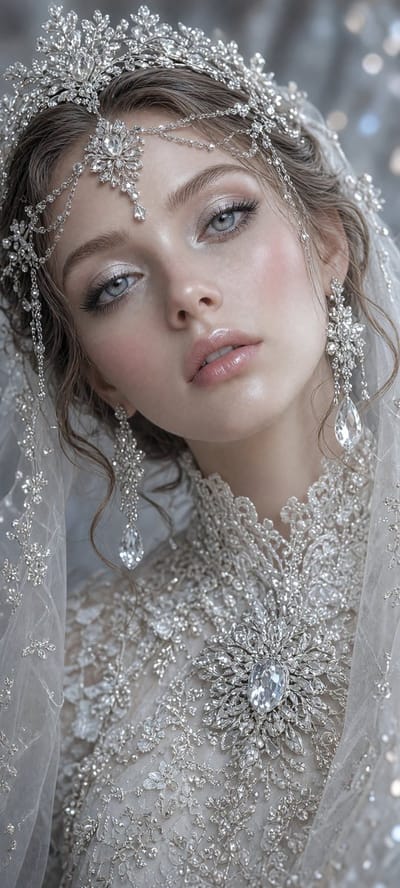 Ice Crystal Victorian Bride Portrait