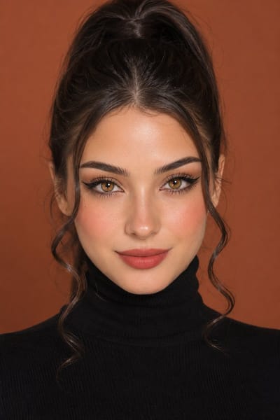 Terracotta Glow Beauty Portrait